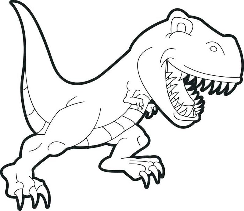 cgambar sketsa dinosaurus kartun