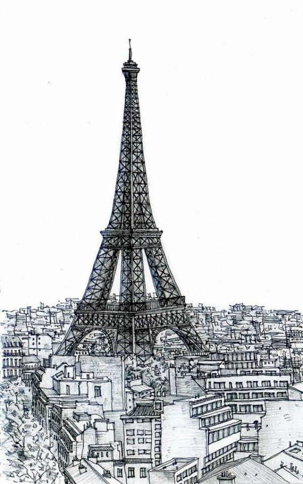 menara Eiffel sketsa