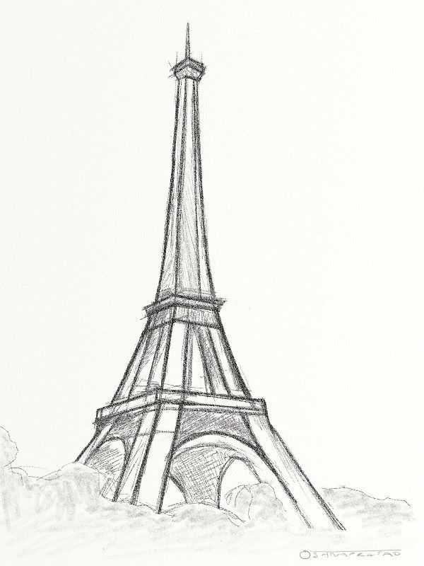 sketsa menara Eiffel hd