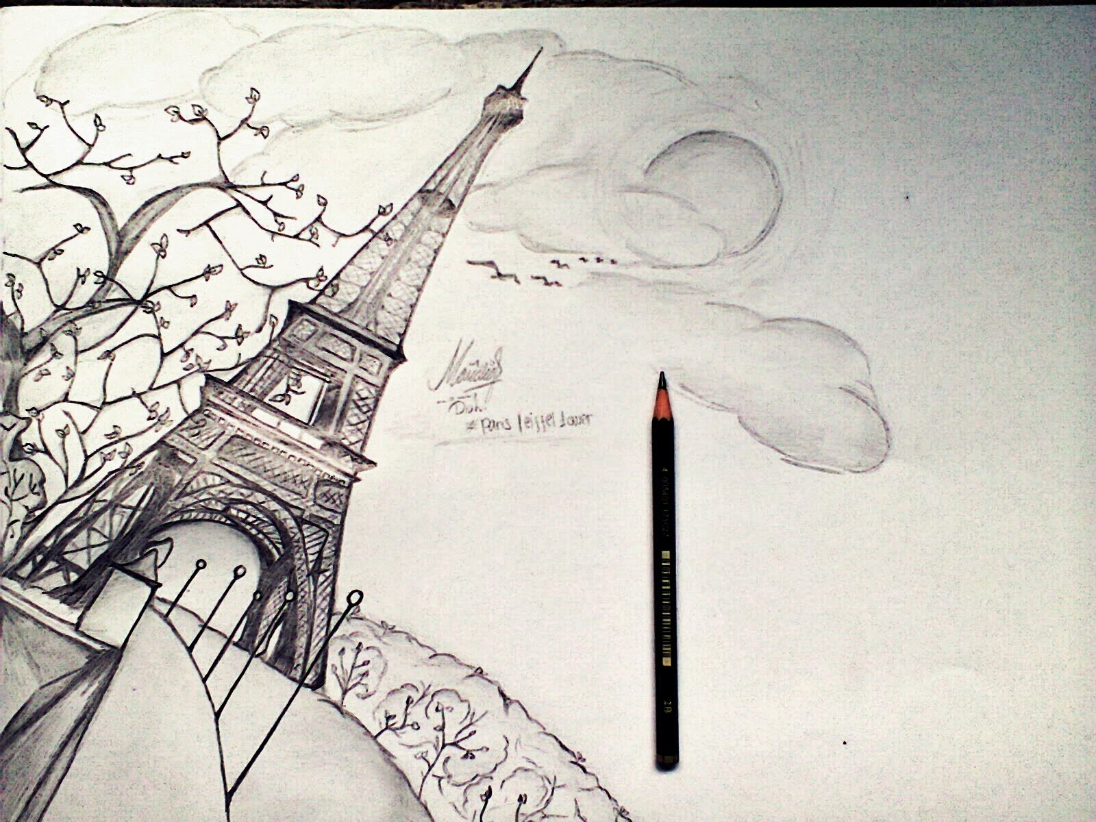 sketsa menara Eiffel