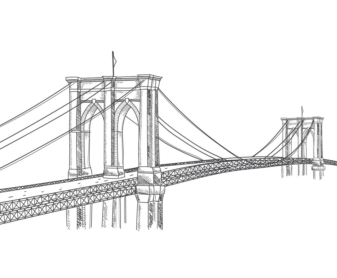 Contoh Gambar Sketsa Jembatan Jalan Raya