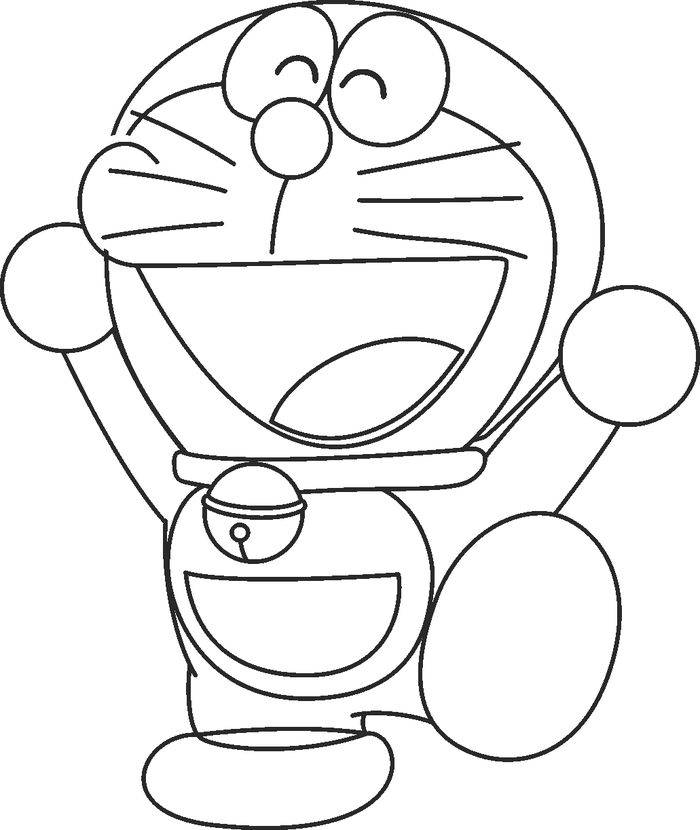 Gambar Doraemon Hitam Putih Untuk Mewarnai