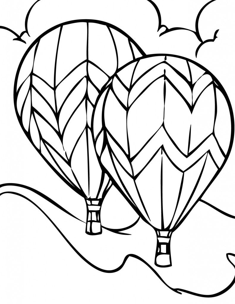 Mewarnai Sketsa Balon Udara