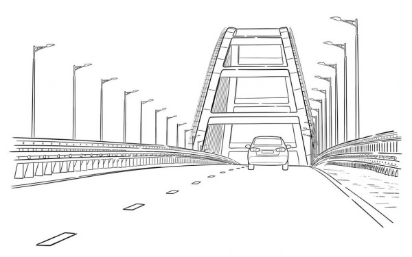 Sketsa Jembatan Jalan Raya
