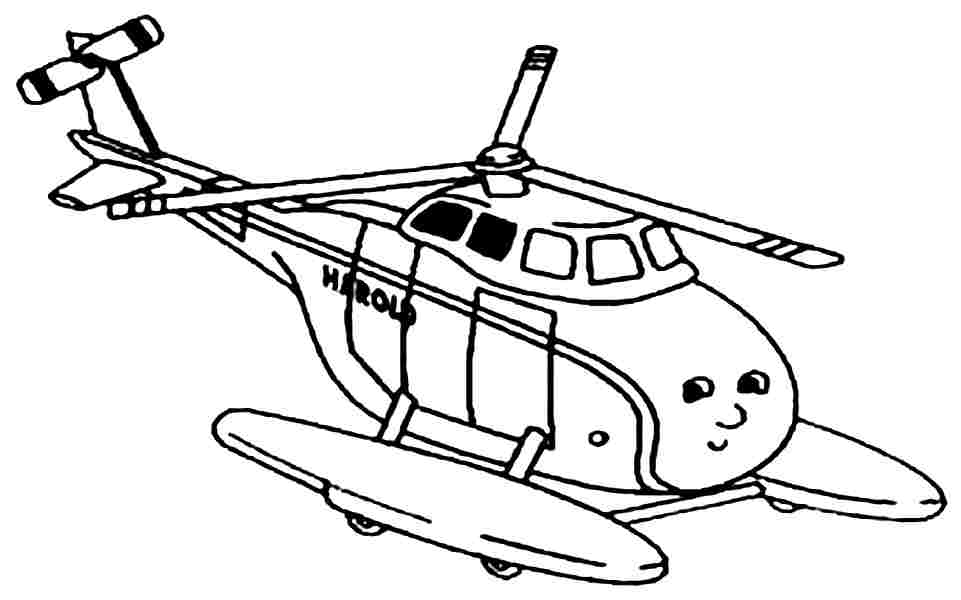 Contoh Gambar Mewarnai Helikopter