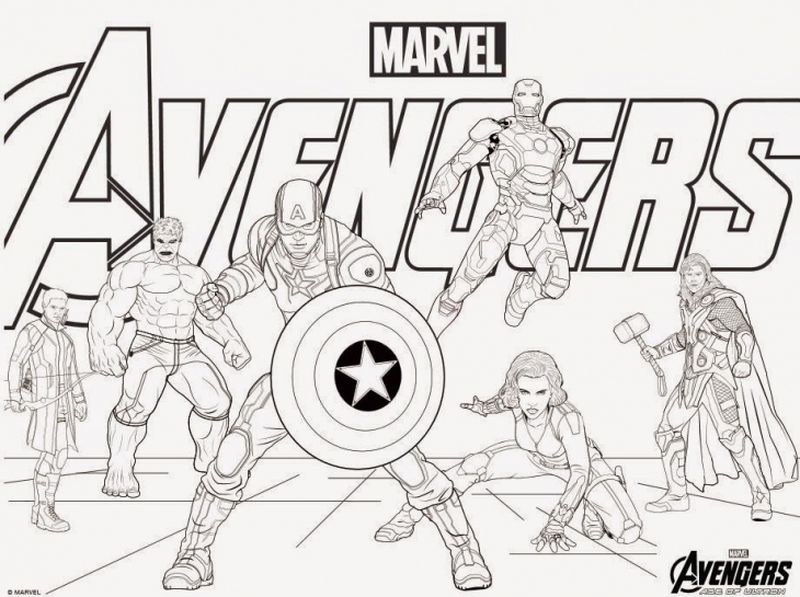 Contoh Mewarnai Gambar Avengers