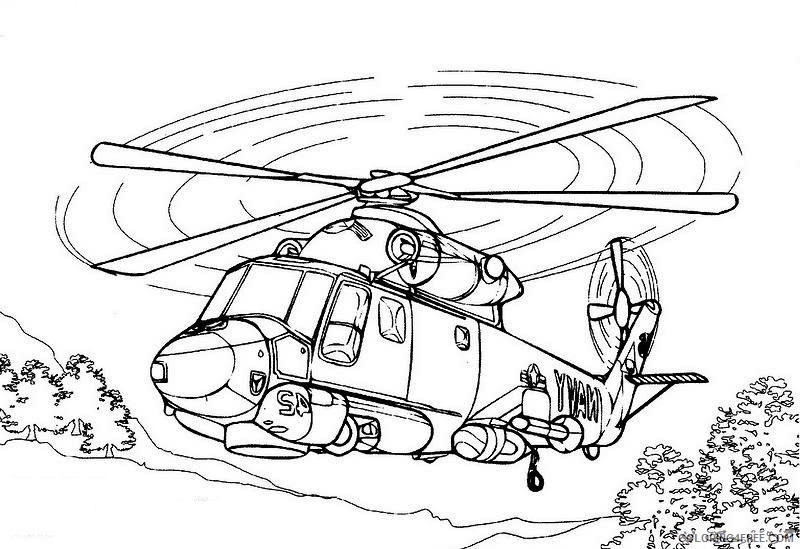 Gambar Helikopter Mewarnai