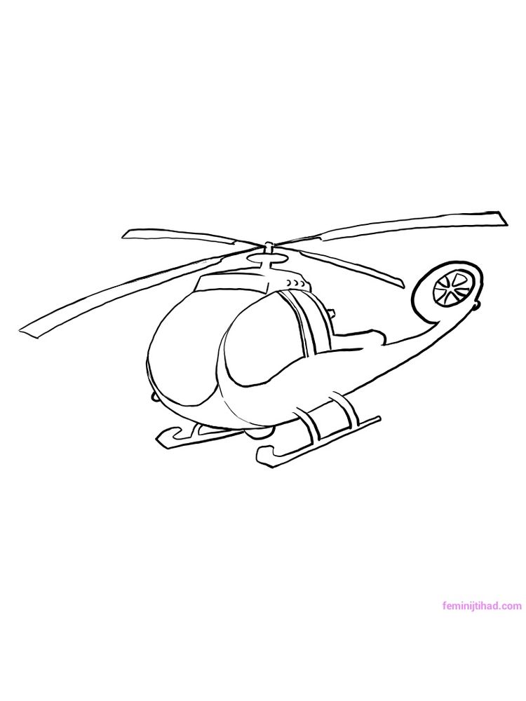 Mewarnai Gambar Helikopter Untuk Anak Tk