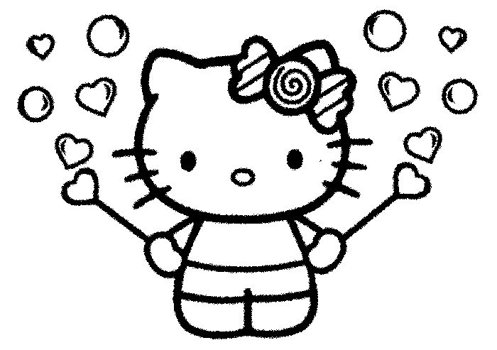 Gambar Hello Kitty Hitam Putih Untuk Mewarnai