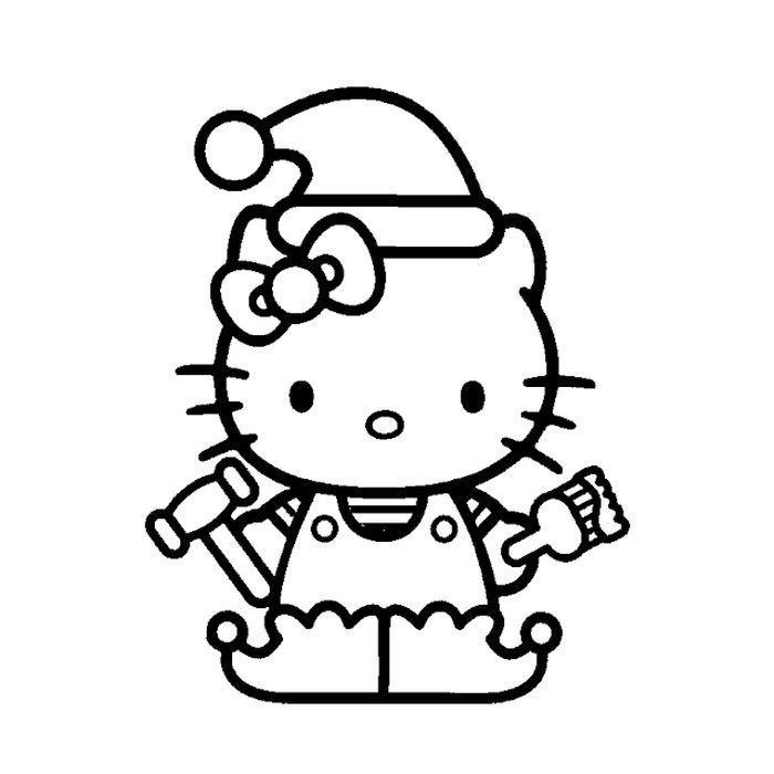 Gambar Hello Kitty Untuk Mewarnai