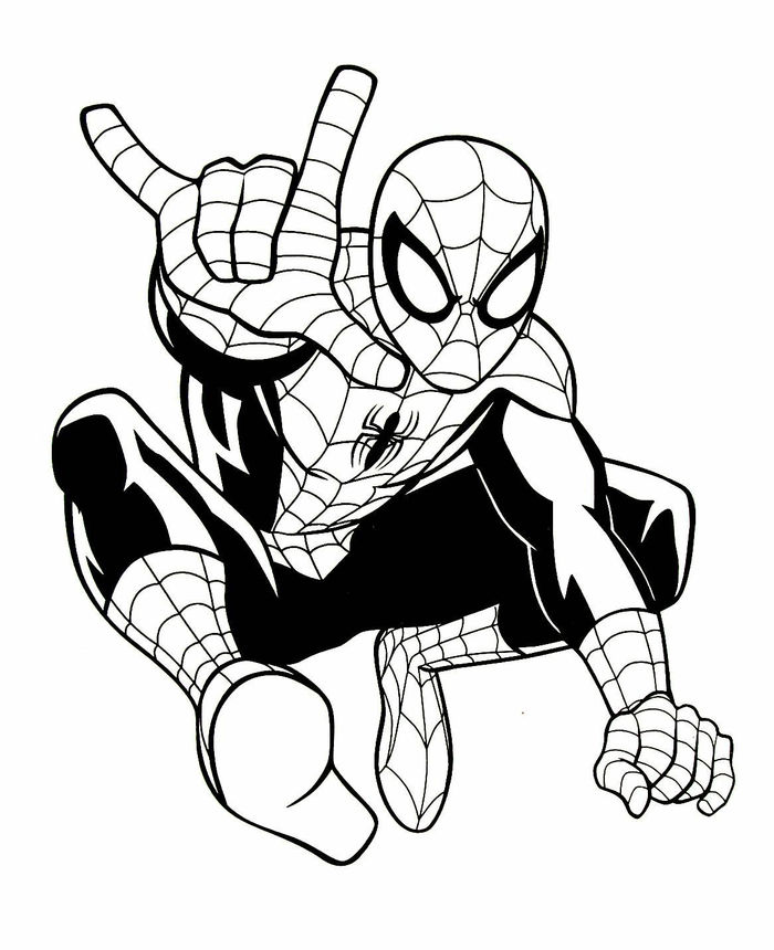 Gambar Kartun Spiderman Untuk Mewarnai