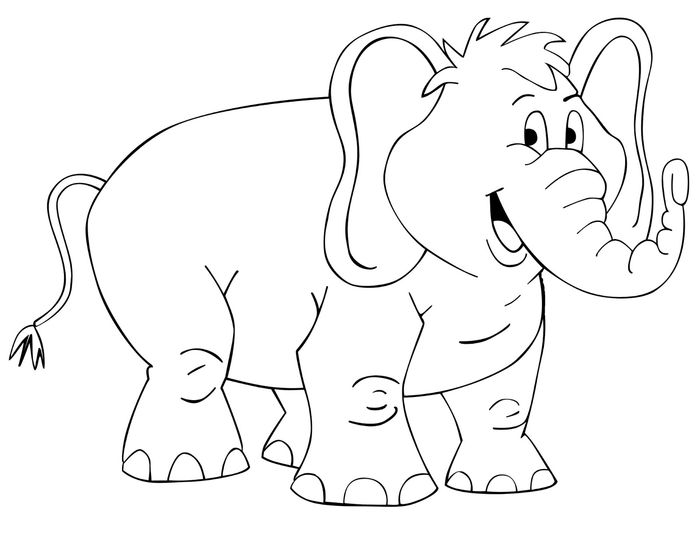 Gambar Mewarnai Gajah Kartun