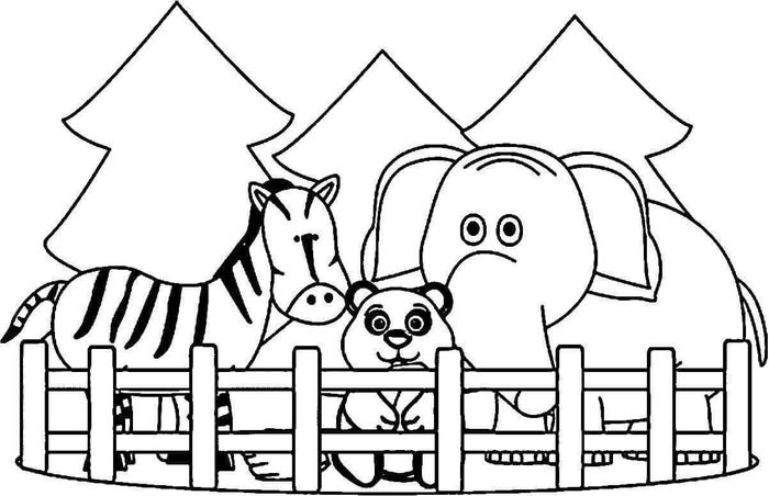 Gambar Mewarnai Kebun Binatang Animasi