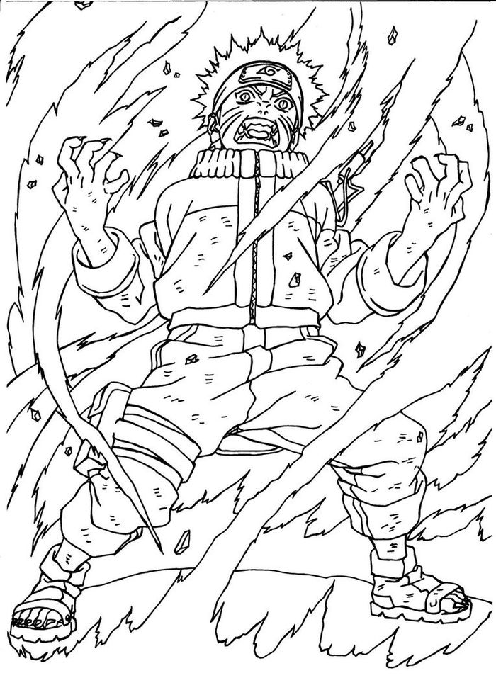 Gambar Mewarnai Naruto Kyubi