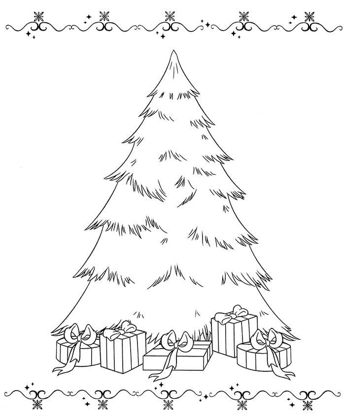 Gambar Mewarnai Pohon Natal