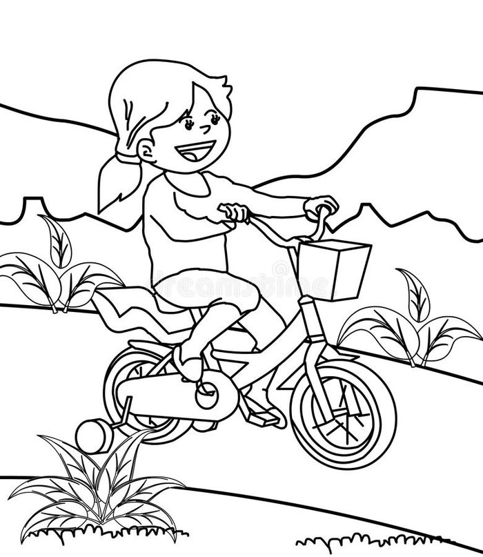 Gambar Mewarnai Sepeda Anak
