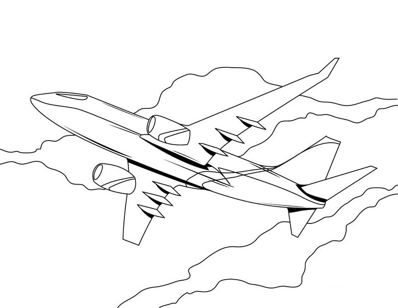 Hd Mewarnai Gambar Pesawat Terbang
