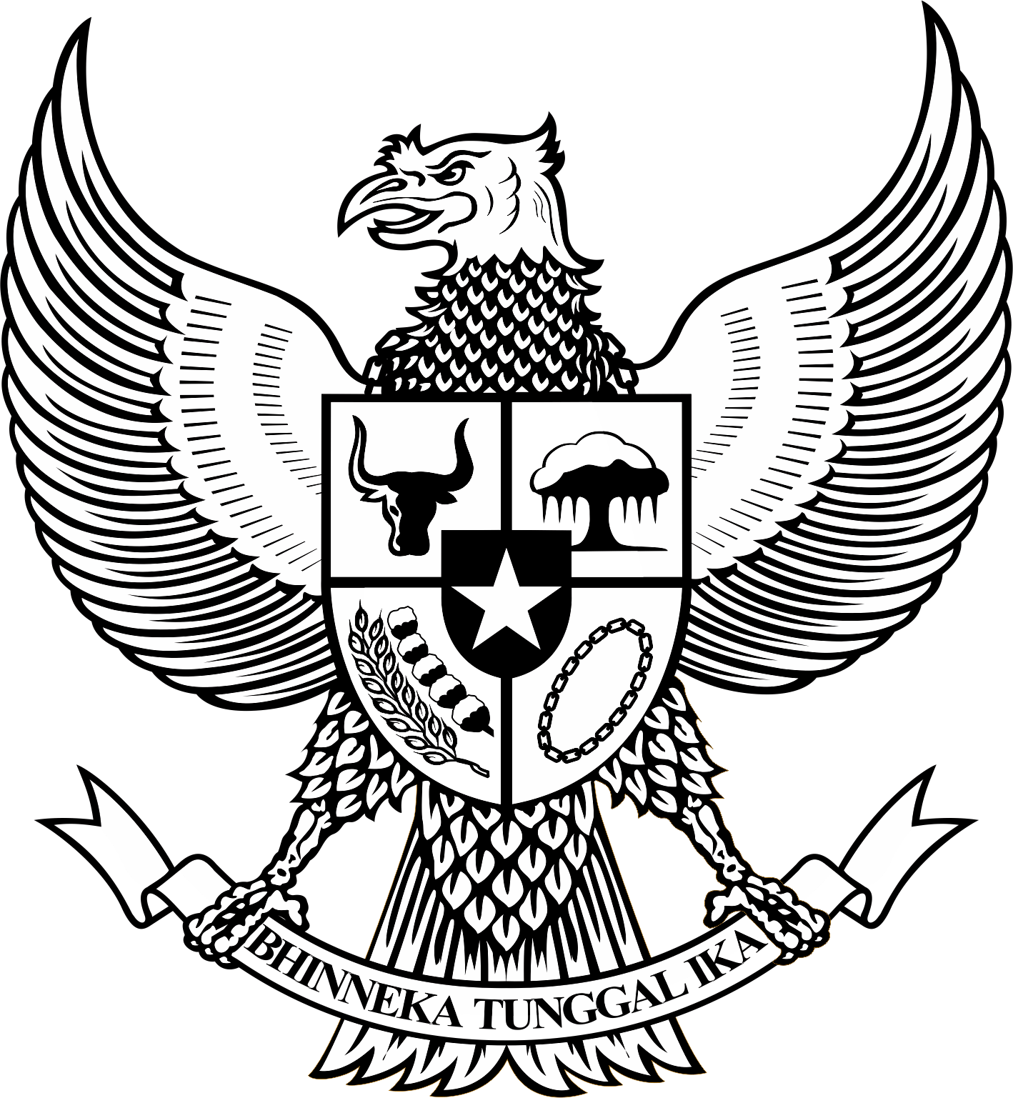 logo garuda pancasila hitam putih vector