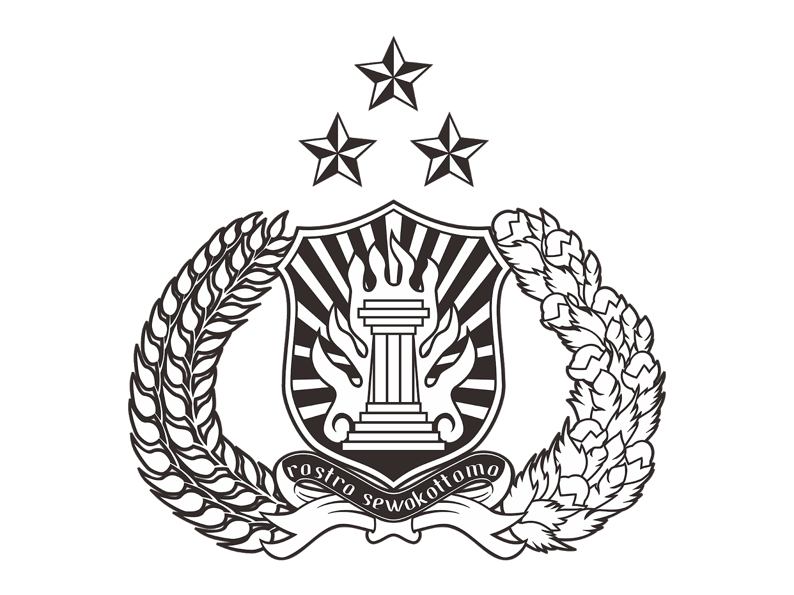 logo polisi hitam putih