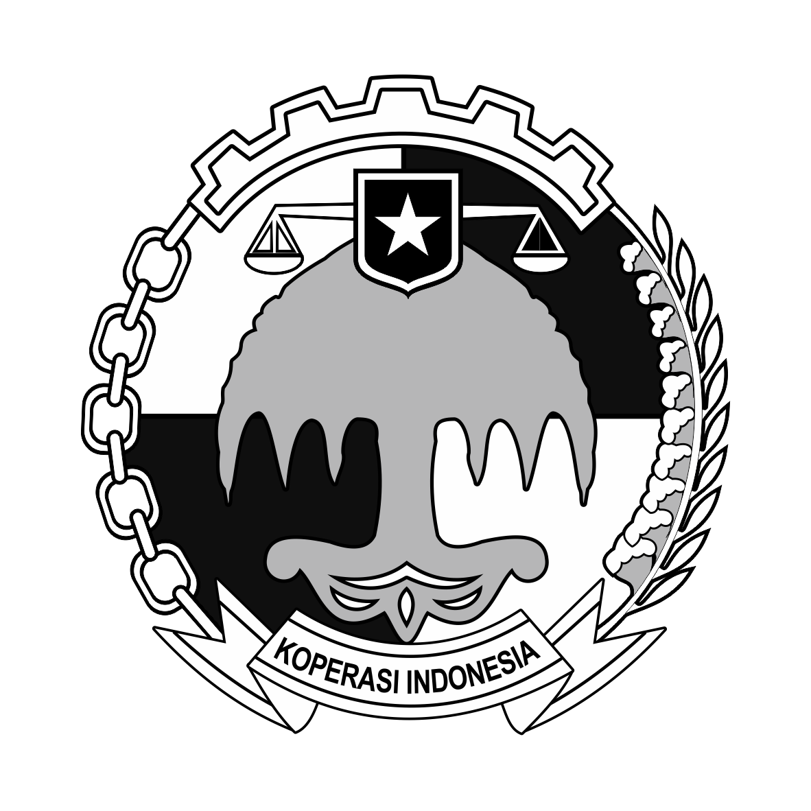 logo koperasi hitam putih