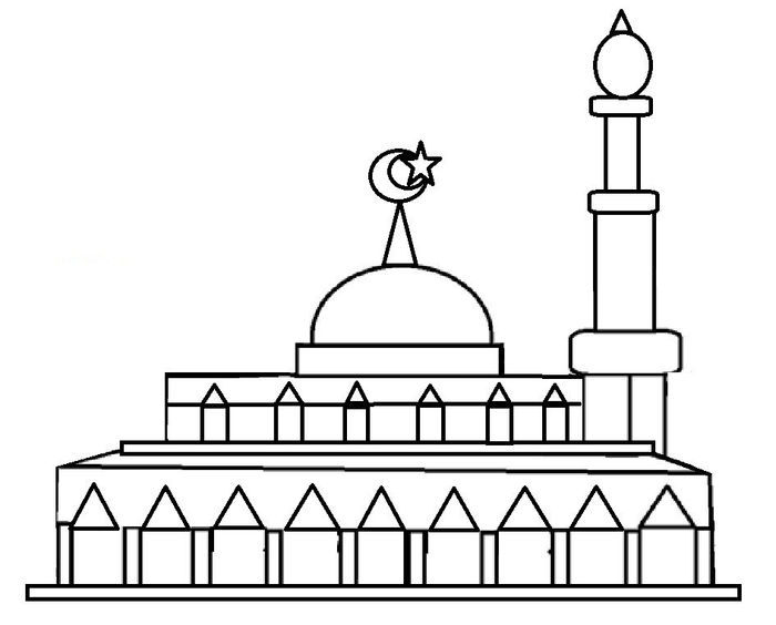 gambar untuk mewarnai masjid