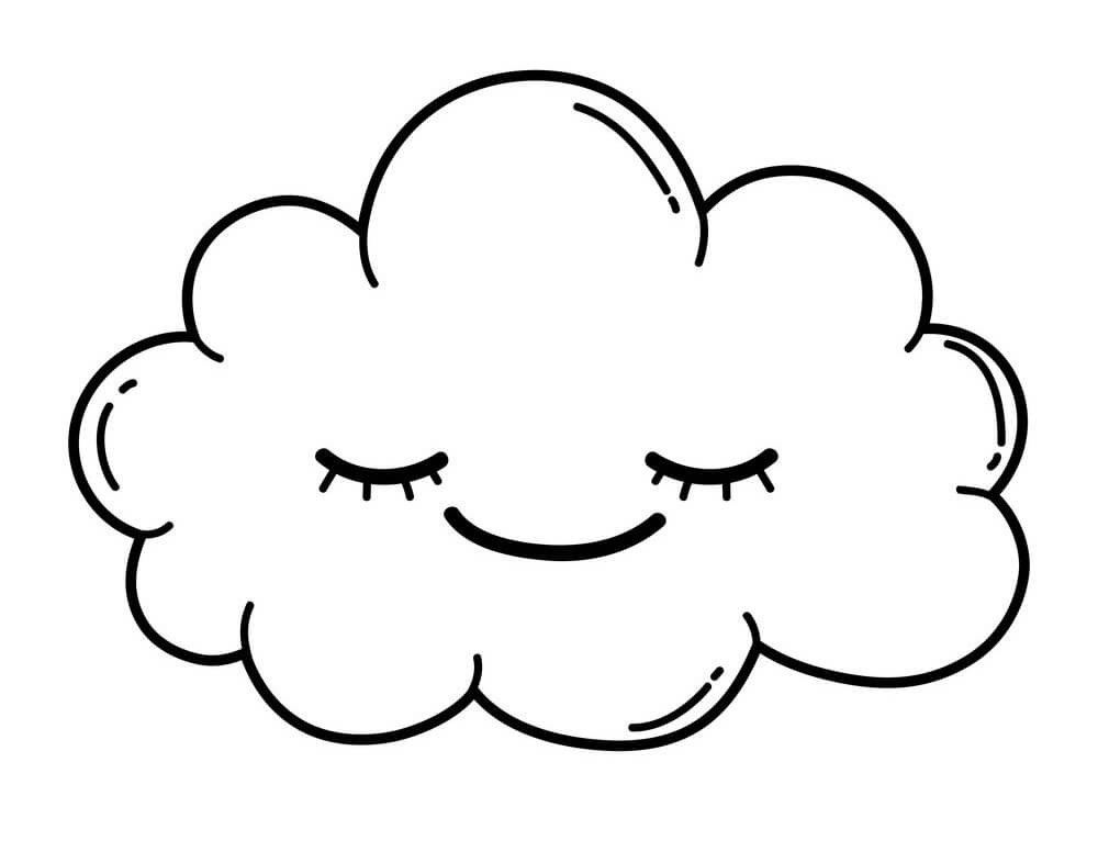 gambar sketsa awan kartun