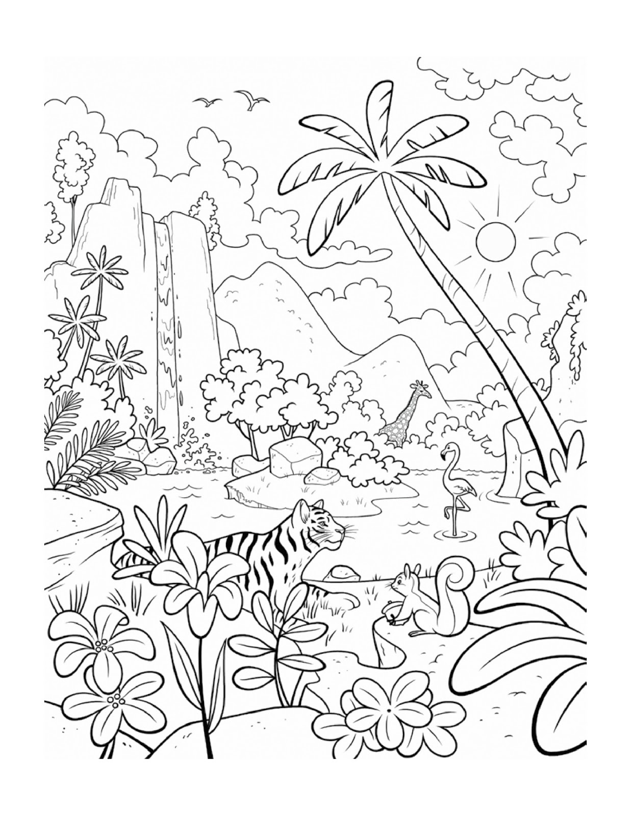 contoh gambar sketsa hewan dan tumbuhan
