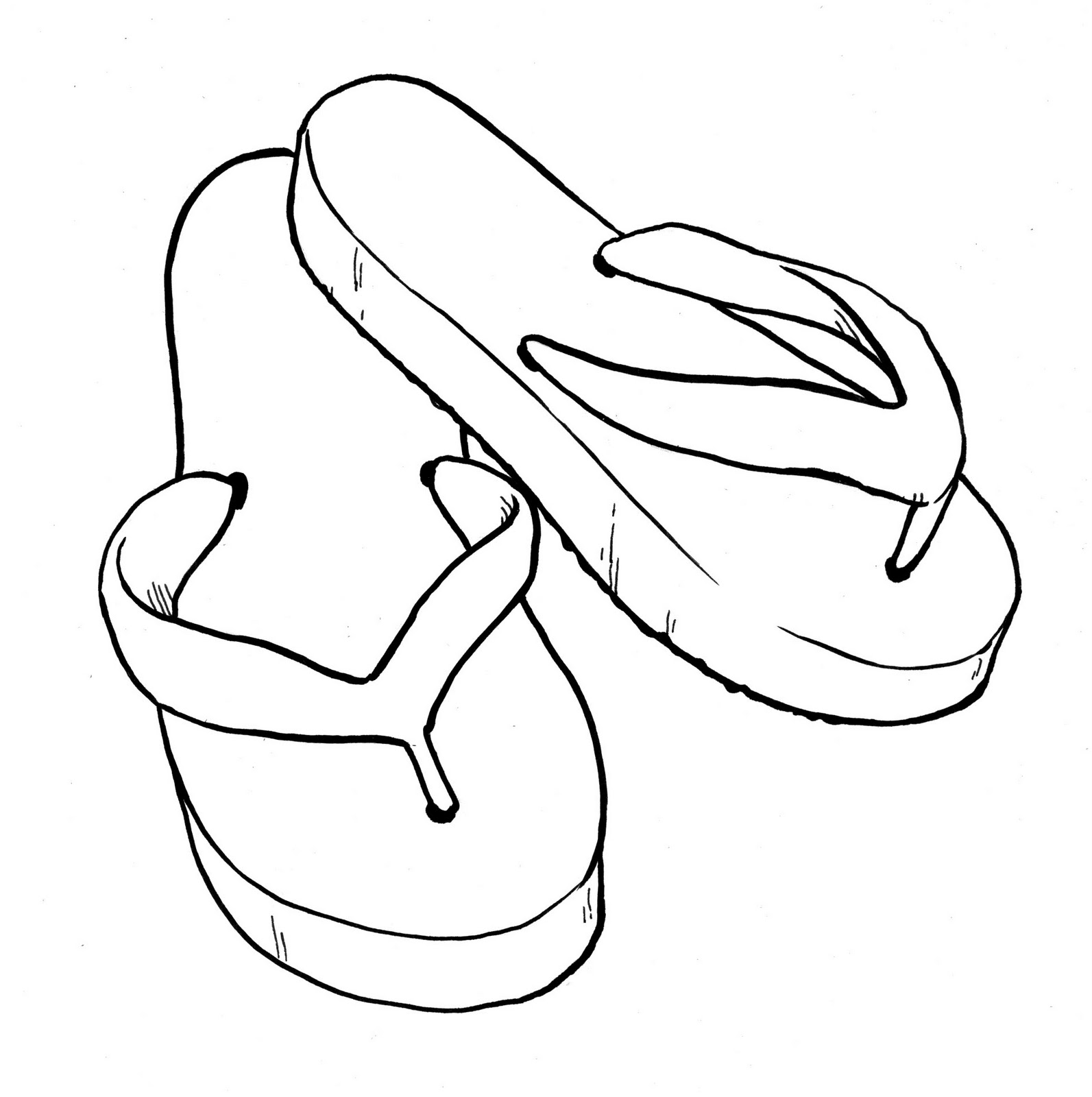 gambar sketsa sandal jepit hd
