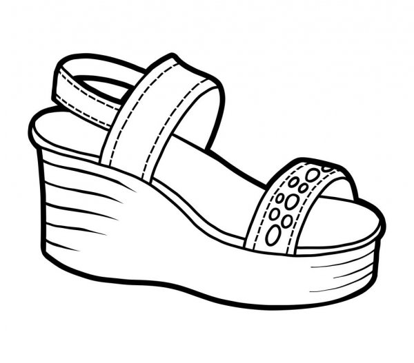 gambar sketsa sandal perempuan
