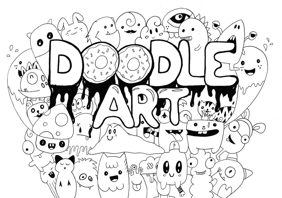 fun doodle art adult coloring pages printable gv563