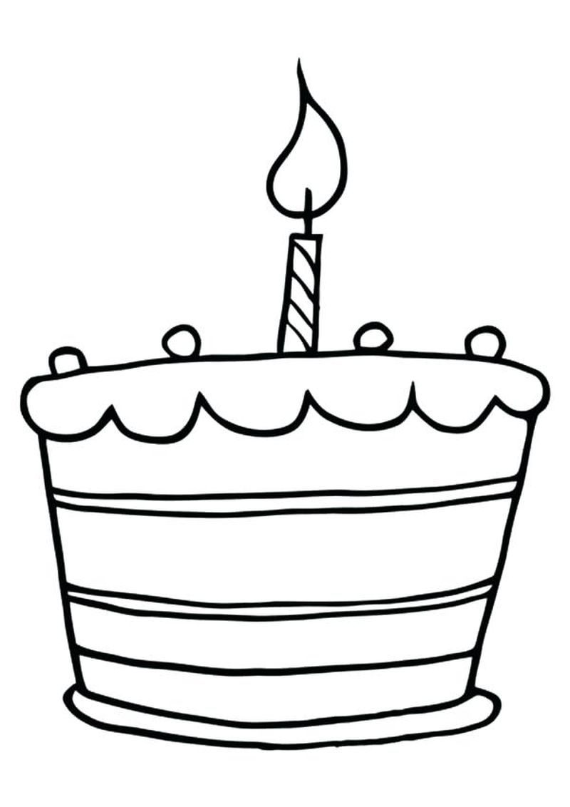 mewarnai gambar kue ulang tahun sederhana