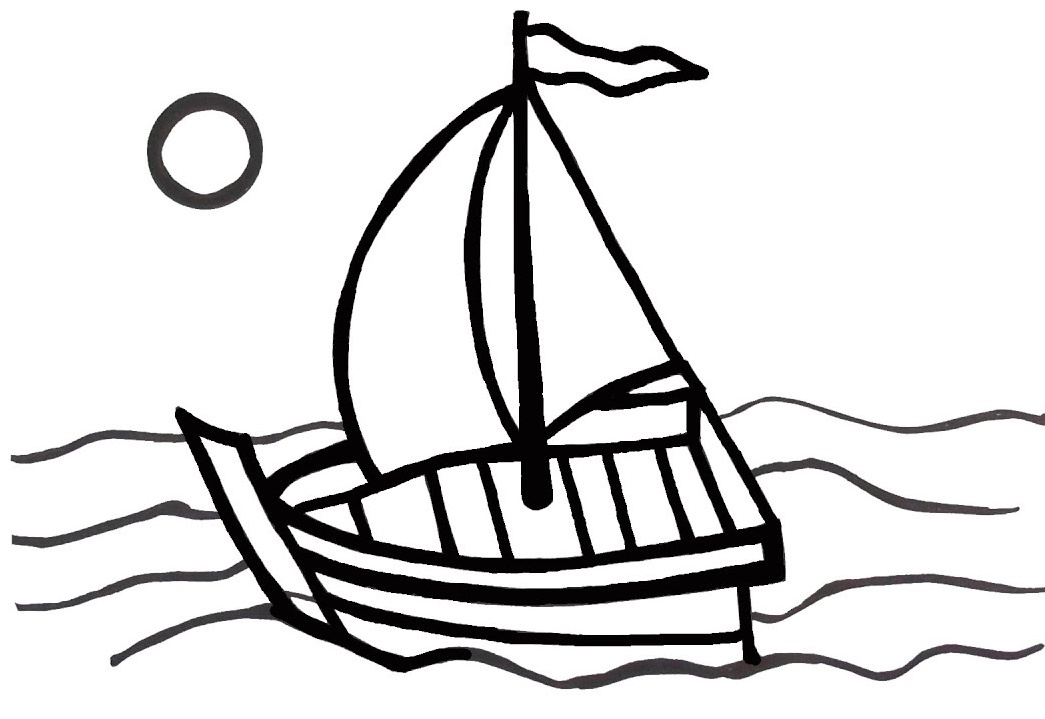 mewarnai gambar perahu kartun