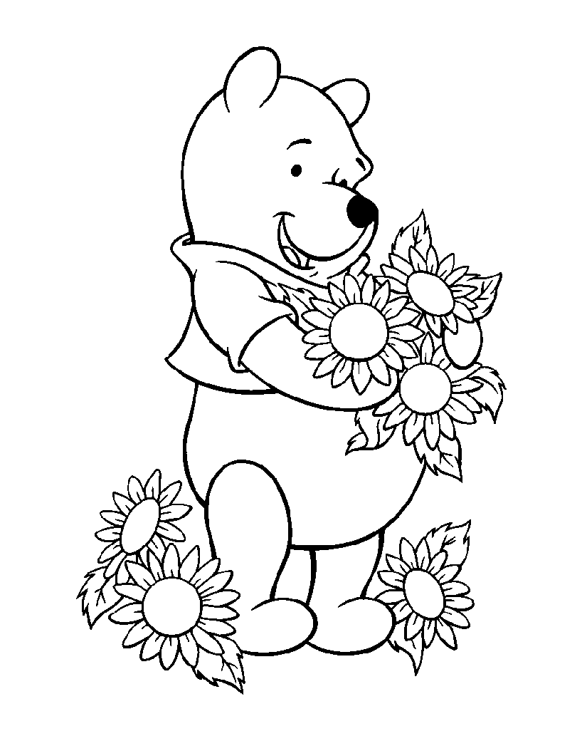 contoh mewarnai gambar winnie the pooh